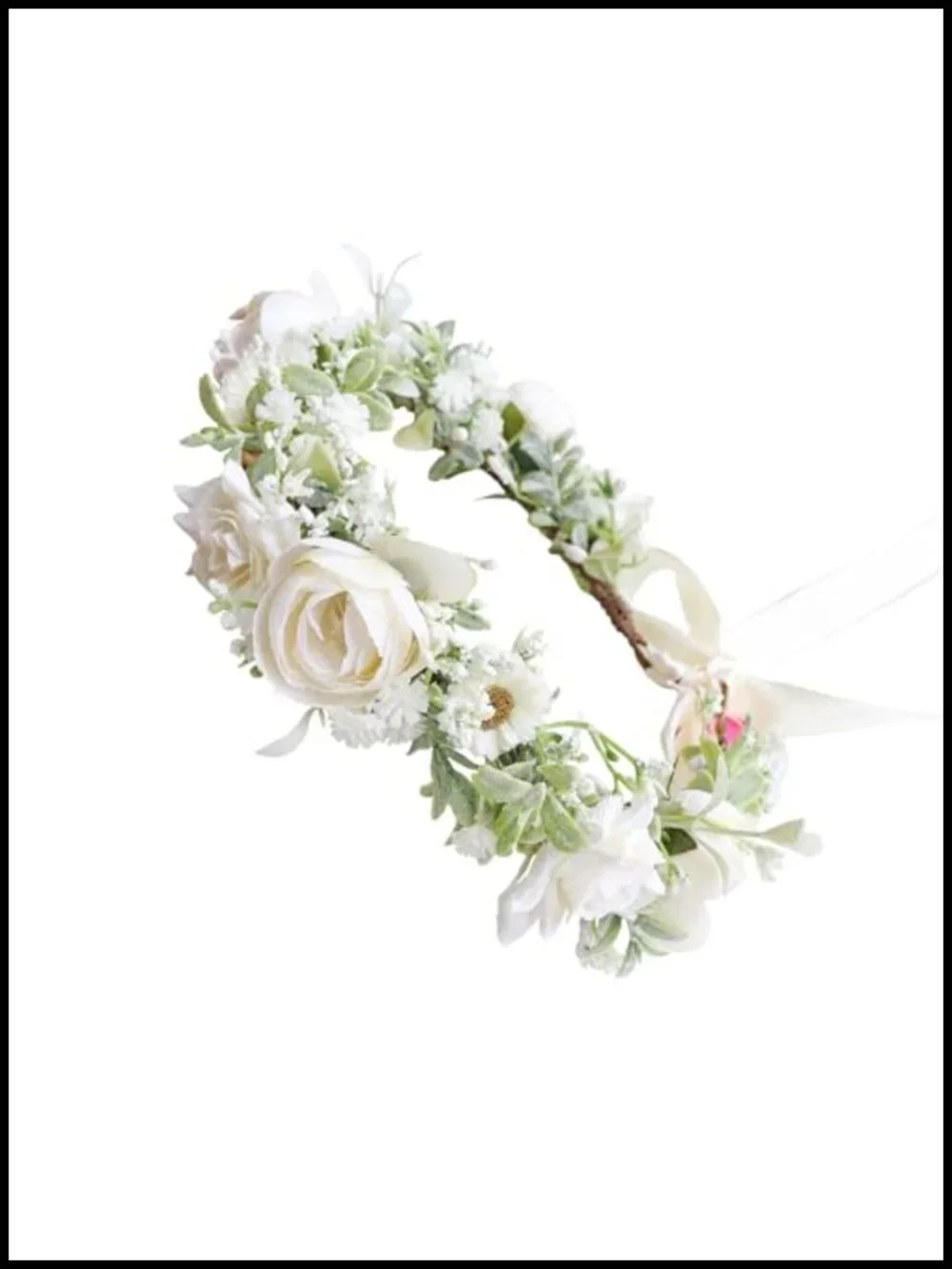 Wedding Flower Crown Headband - Elven Circlet Floral Halo White